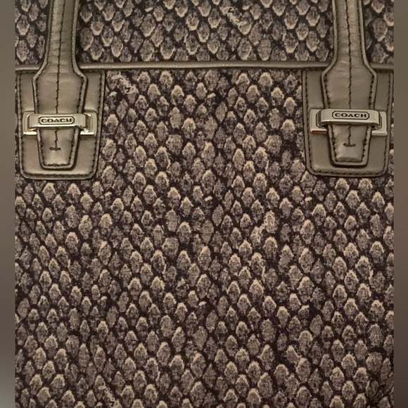 Coach Taylor Snake Alexis Tote Carryall Shoulder Bag Leather Trim New F26034 - Picture 9 of 16